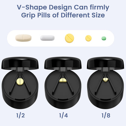 Renmingfed multi-functional pill crusher showing the fine medicinal powder and included cleaning brush