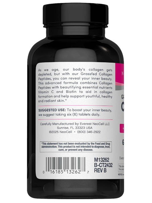 NeoCell hydrolyzed collagen types 1 and 3 tablets dietary supplement fact panel
