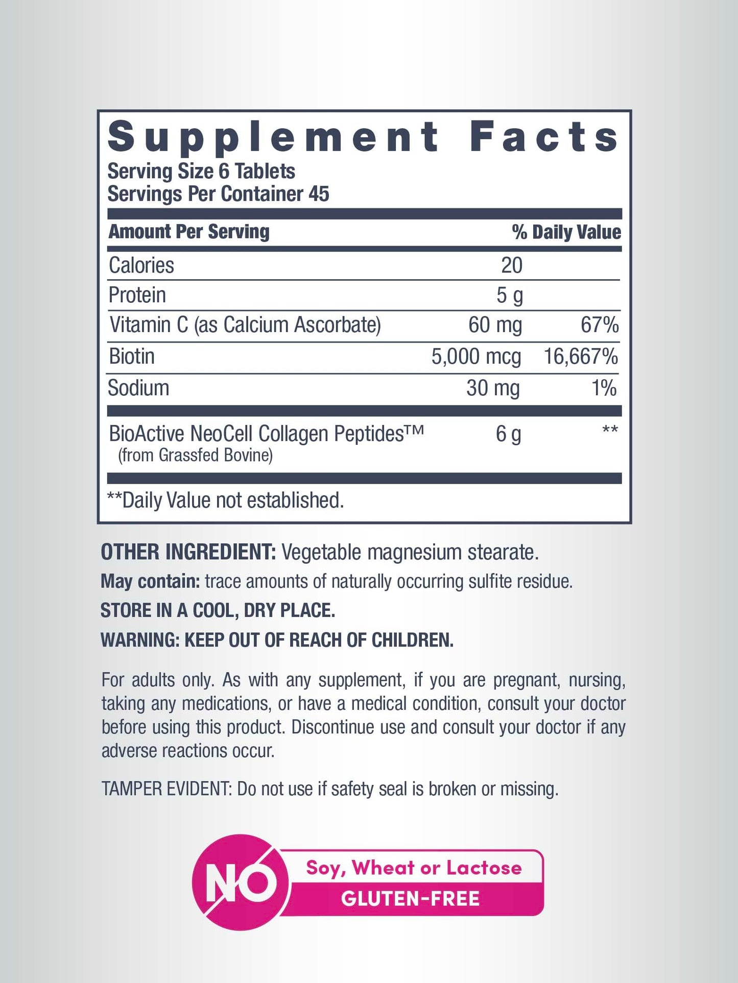 NeoCell grass-fed bovine collagen with vitamin C and biotin for hair growth