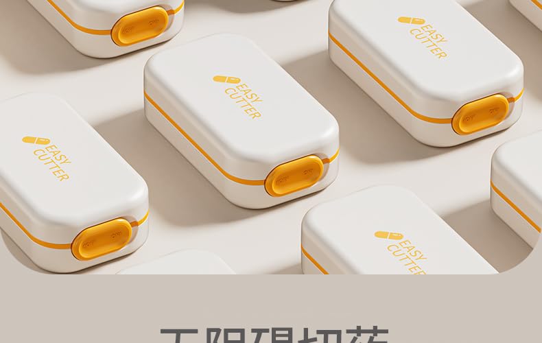 Vilosa compact pill cutter package including the orange splitter and clear travel case