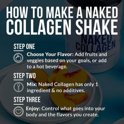 Side view of NAKED Nutrition 60 servings premium unflavored collagen container