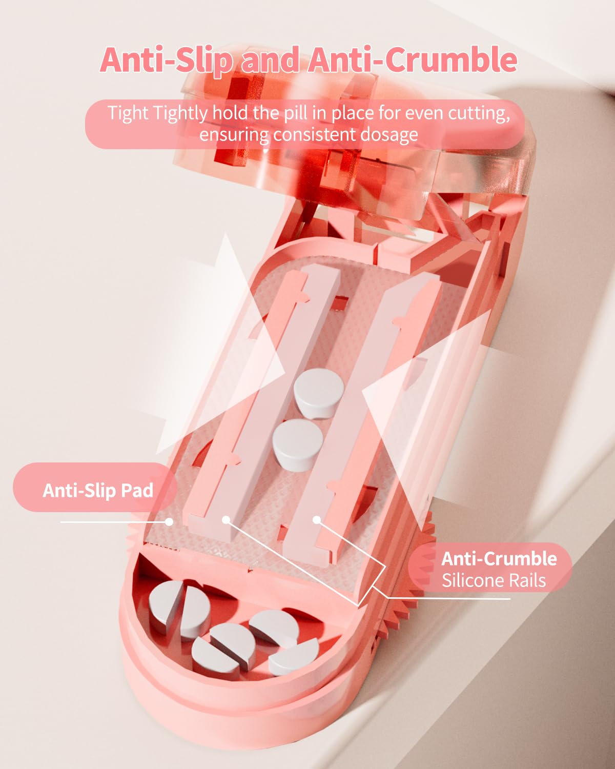 Demonstration of batch cutting multiple tablets at once inside the medical divider.