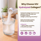 Authentic imported VEV premium collagen peptides nutritional information and ingredient panel
