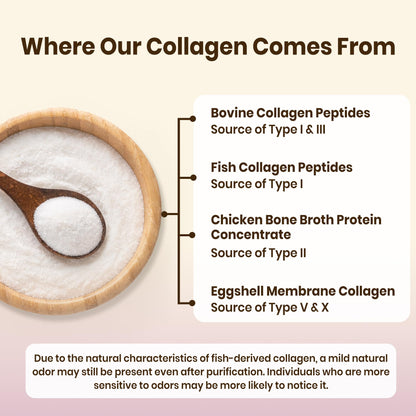 Keto and paleo friendly hydrolyzed collagen powder being scooped for daily beverage mixing
