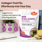 Premium unflavored collagen powder showing easy dissolution in a morning drink setup