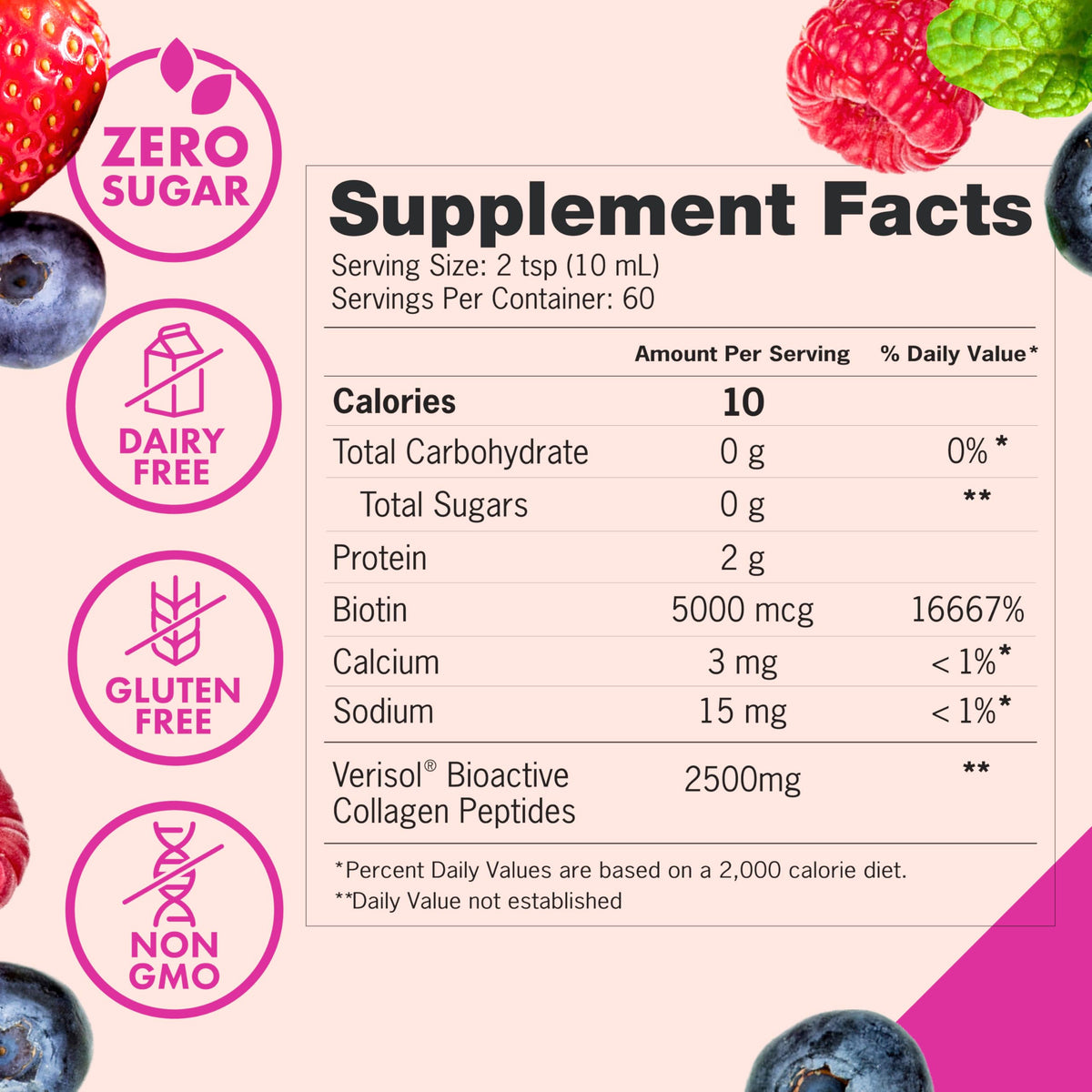 Authentic Zena Nutrition supplement bottle highlighting the non-GMO, gluten-free, and dairy-free certification icons.