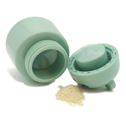 BPA free ABS plastic pill crusher green variant standing upright