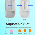Portable tablet cutter with alignment bars holding small and large pills