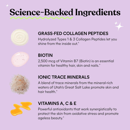Close up of peach flavored multi collagen peptides gummies on a neutral background