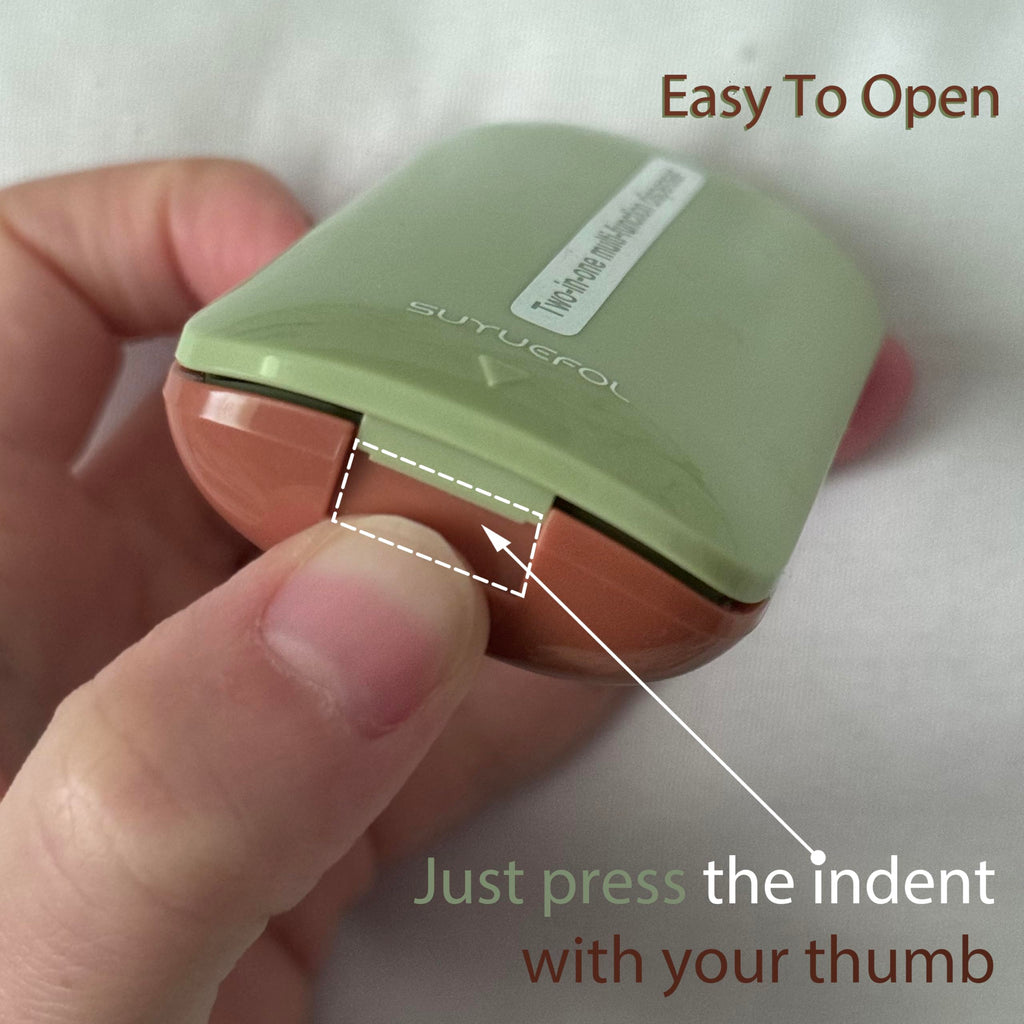 JohnBee Medical Tablet Slicer side view highlighting the compact and travel-friendly green body design.