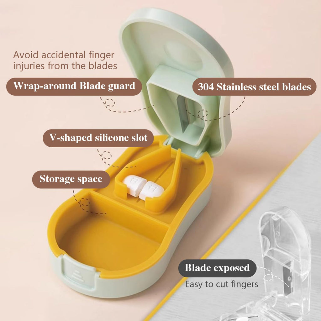 FANSTINOW small tablet cutter dividing a pill into clean one fourth quarter pieces accurately