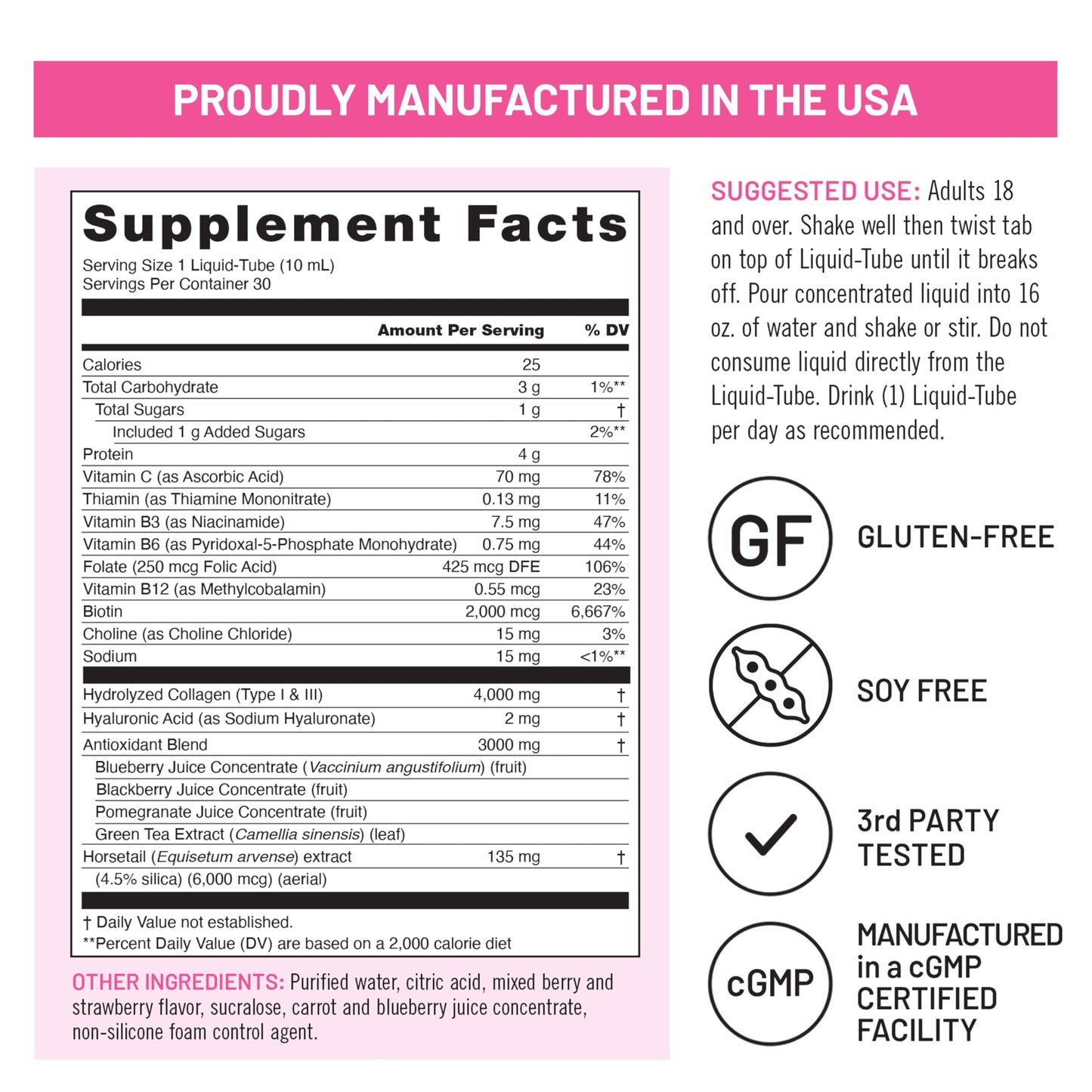 NatureWise anti aging collagen peptide drink with biotin ingredient list