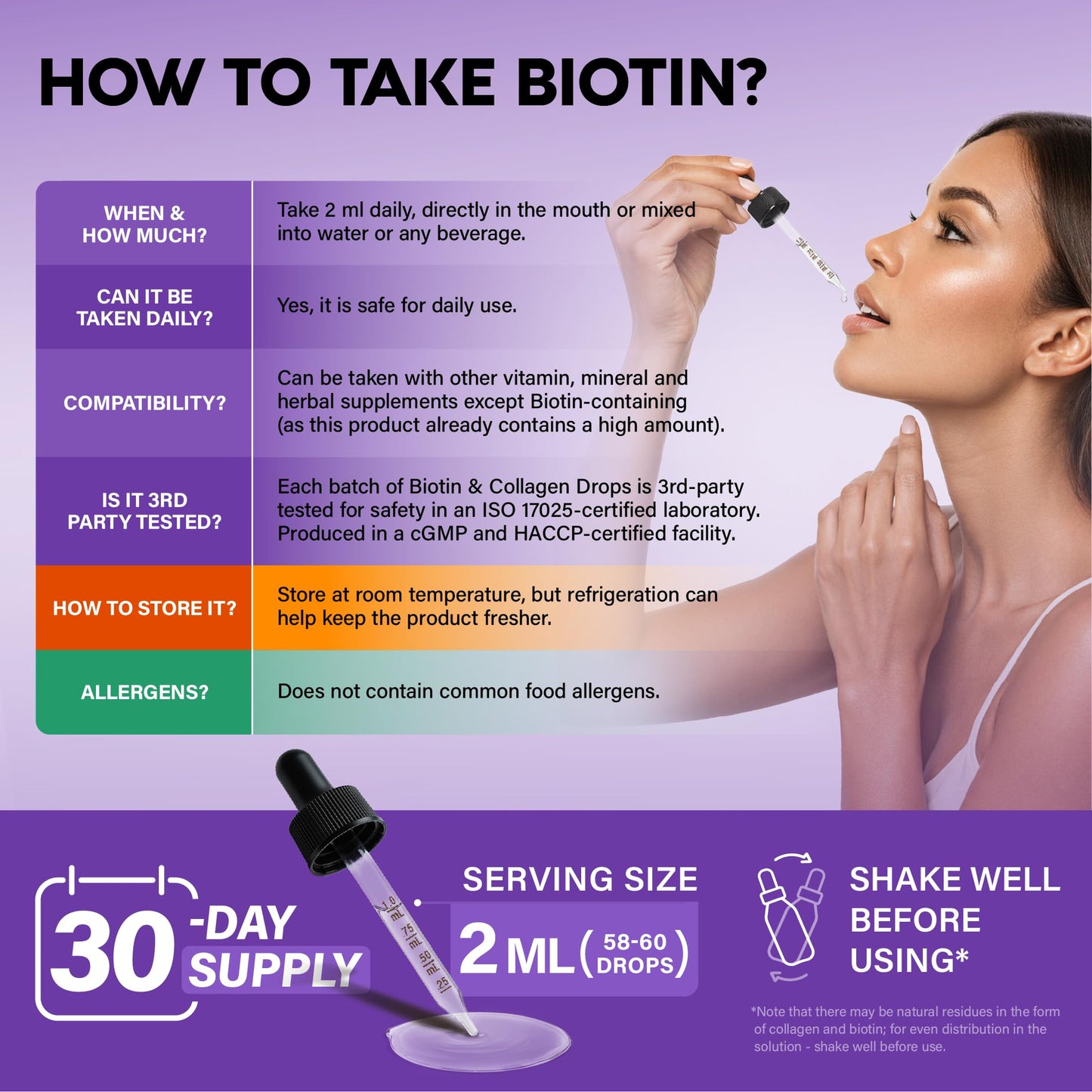 NutraHarmony sixty thousand microgram beauty complex liquid drops for faster absorption