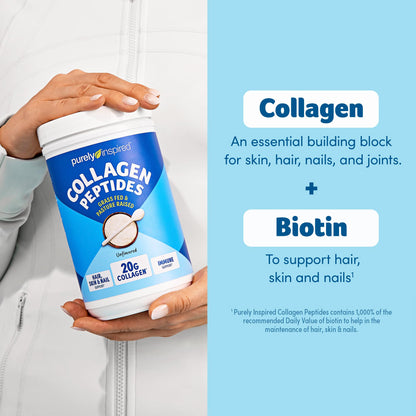 Back label of Purely Inspired collagen showing gluten free and non GMO certifications.