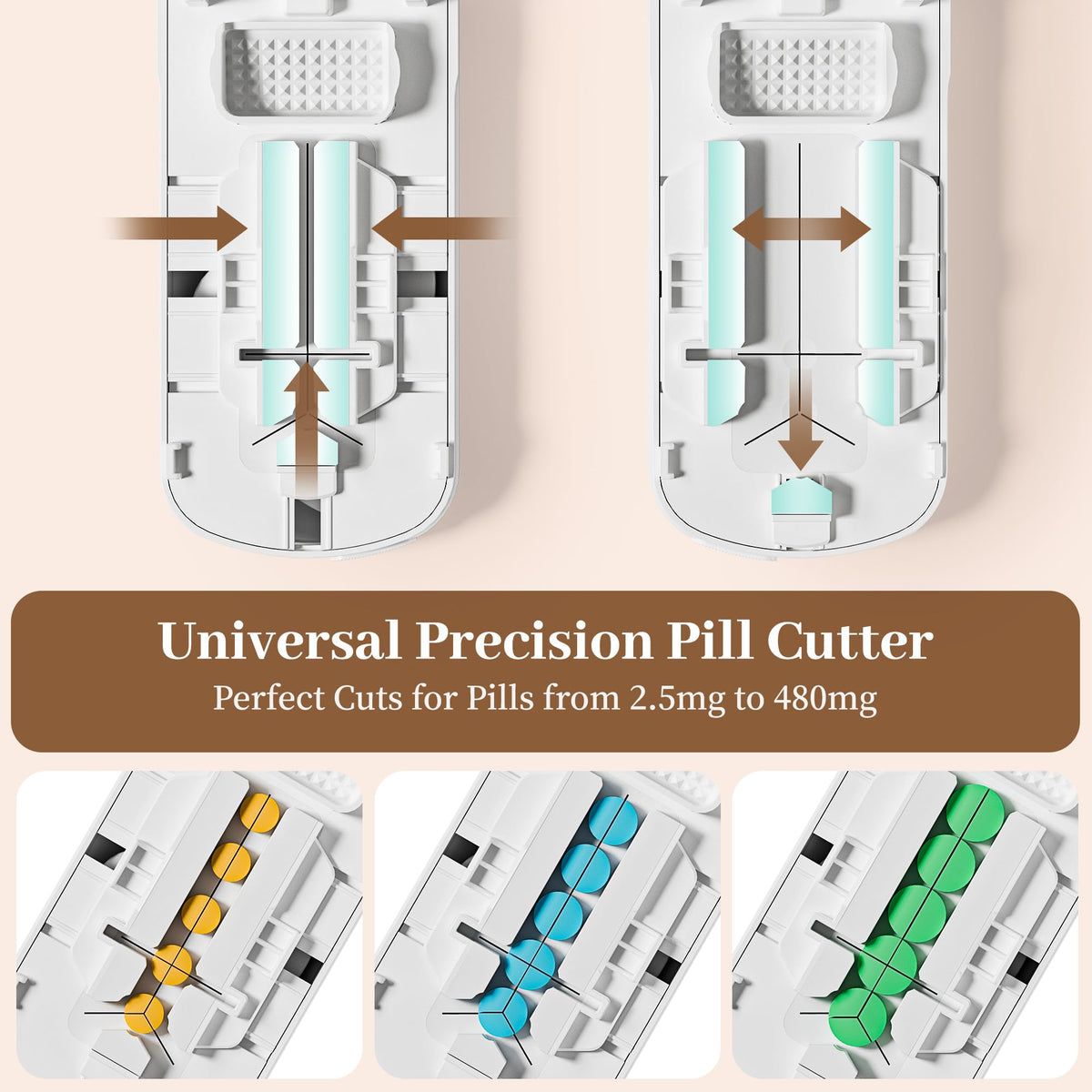 MKTWVG 3-in-1 medical tool demonstrating how to use the removable grinding component for powdering tablets