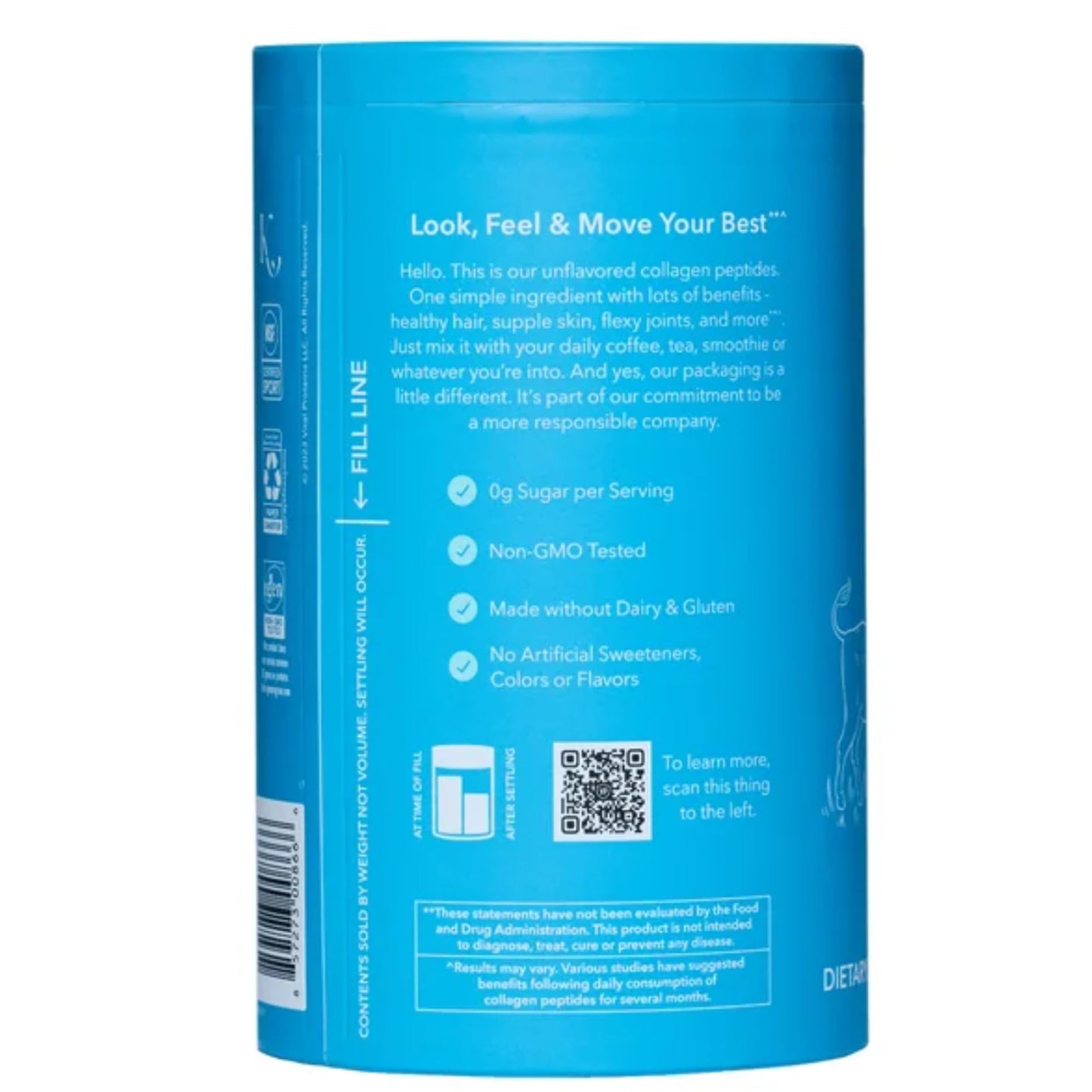 Grass fed bovine collagen supplement for radiant skin and joints