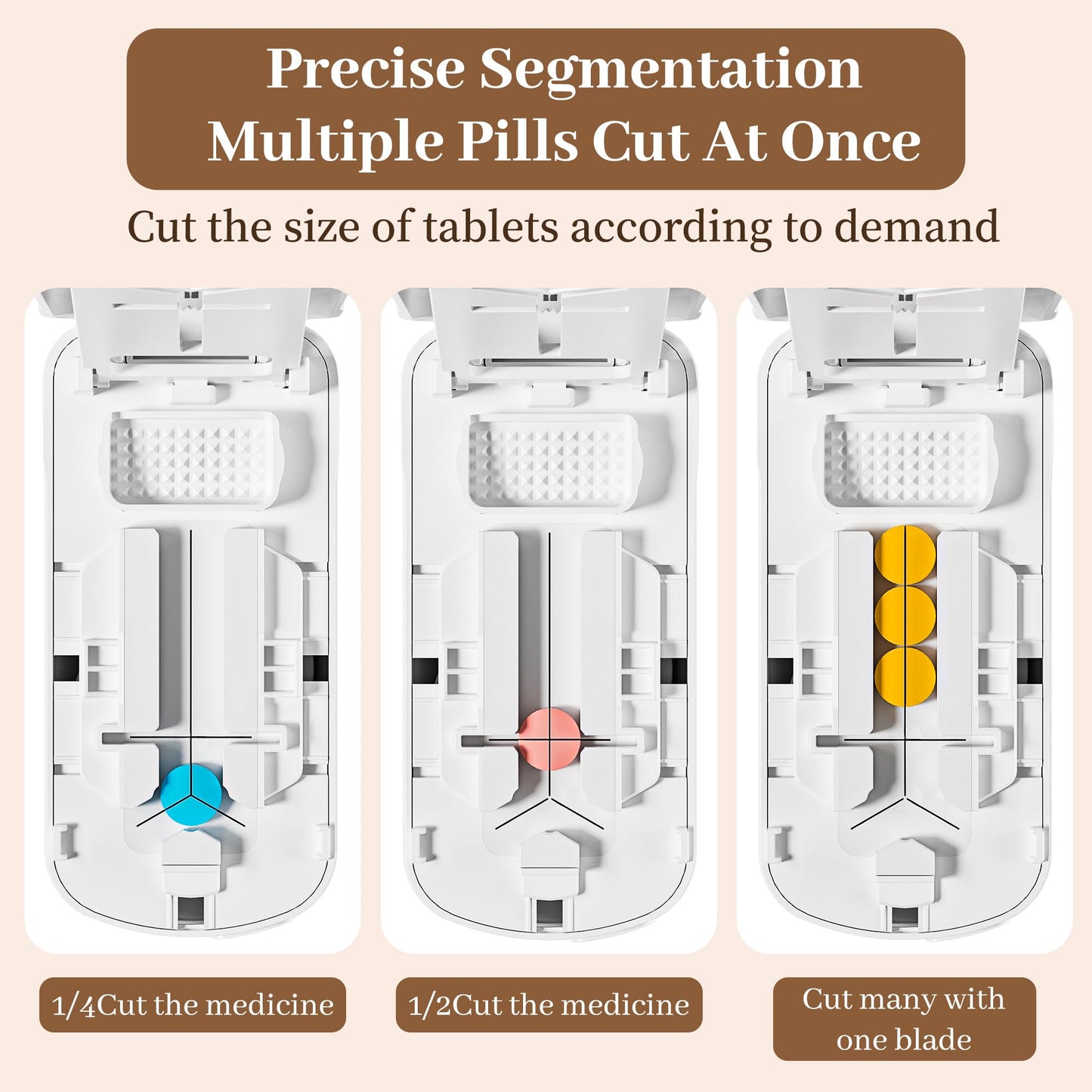 MKTWVG medicine organizer case showing the built-in storage compartment holding daily vitamins