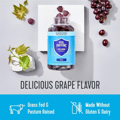 Vital Proteins collagen gummies with hair skin and nail benefit icons