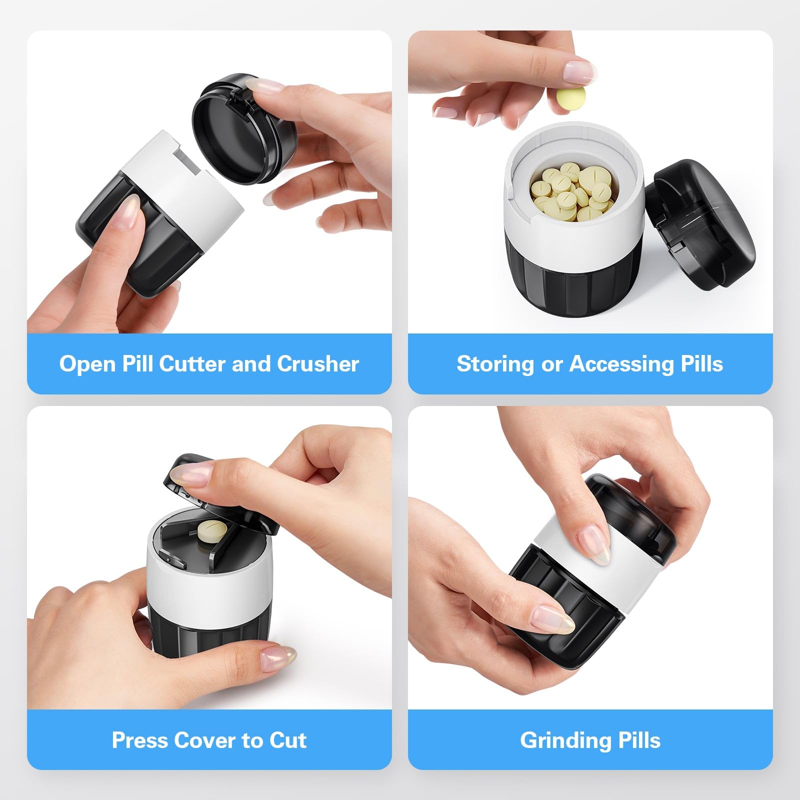 DEPAD tablet splitter close up displaying the sharp stainless steel blade and safety shield