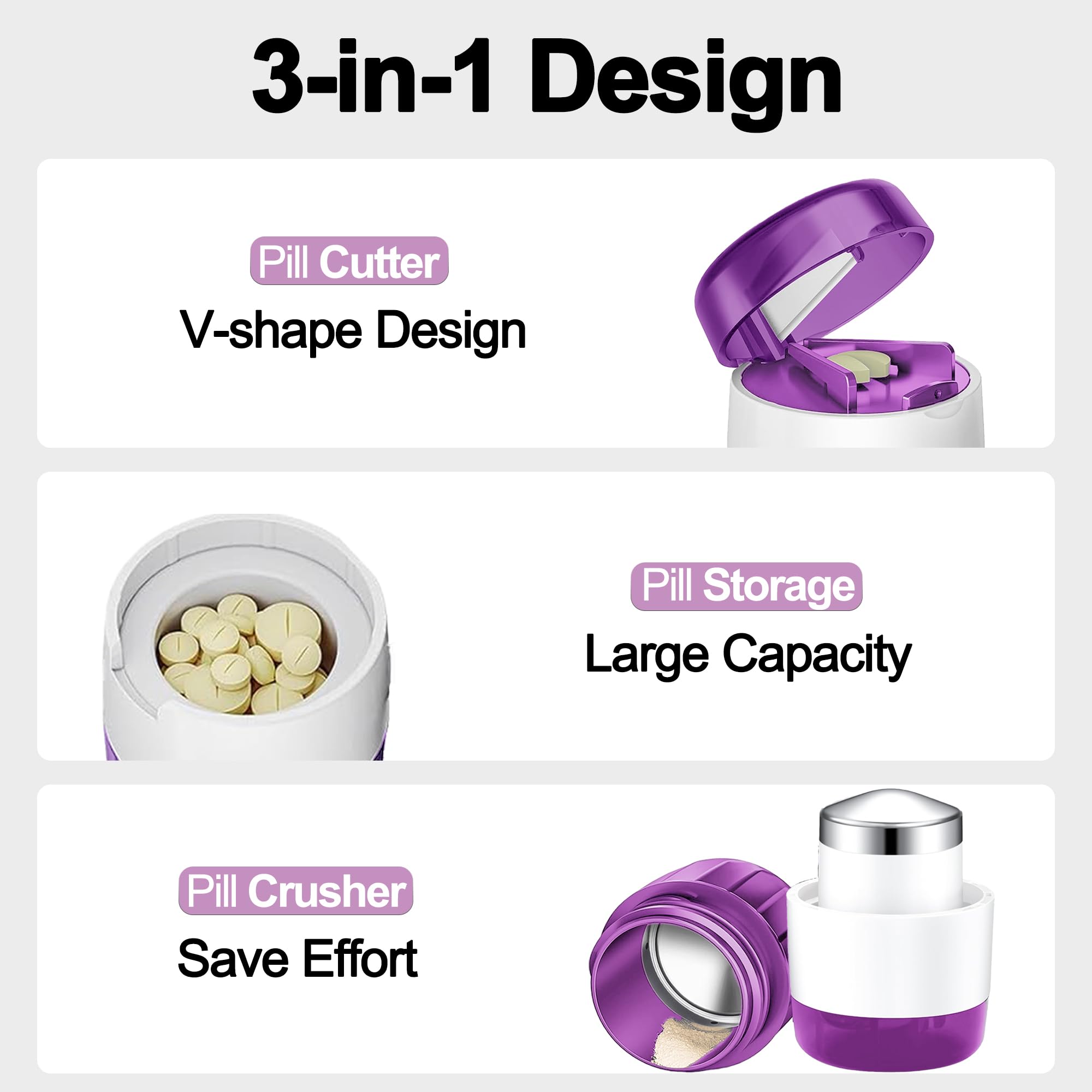 DUBSTAR tablet splitter grinder open top view revealing the stainless steel blade and V shaped holder