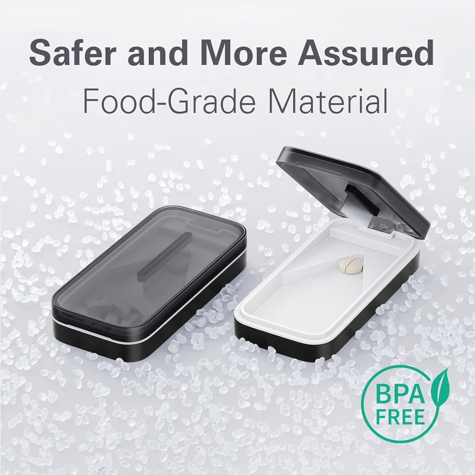 BUG HULL Medication Cutter detailing the secure grip mechanism for precise dosage splitting.