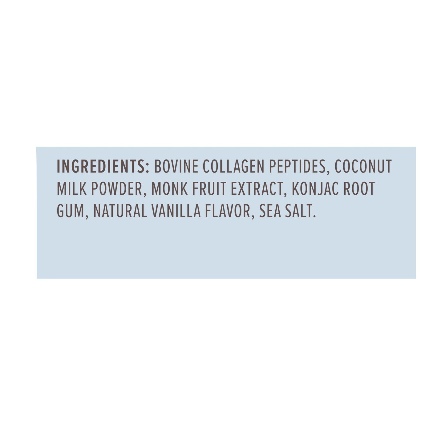 Authentic imported USA beauty supplement packaging showing vanilla coconut ingredients