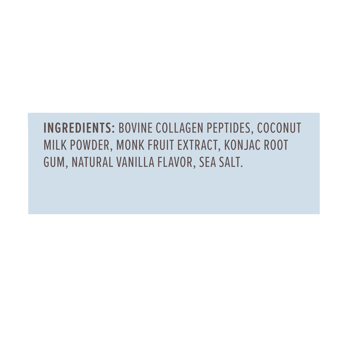 Authentic imported USA beauty supplement packaging showing vanilla coconut ingredients