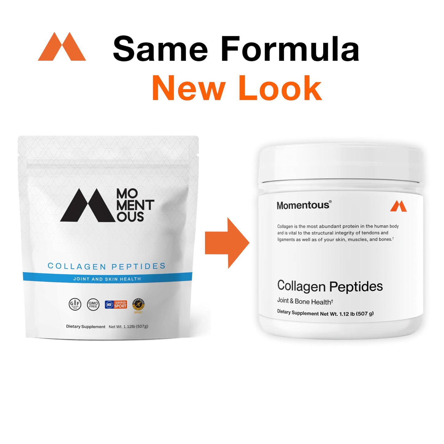 Momentous Collagen Protein Powder with Fortigel ingredient label details