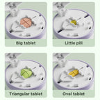 Close-up of the quarter division alignment guide on the premium plastic pill slicer.