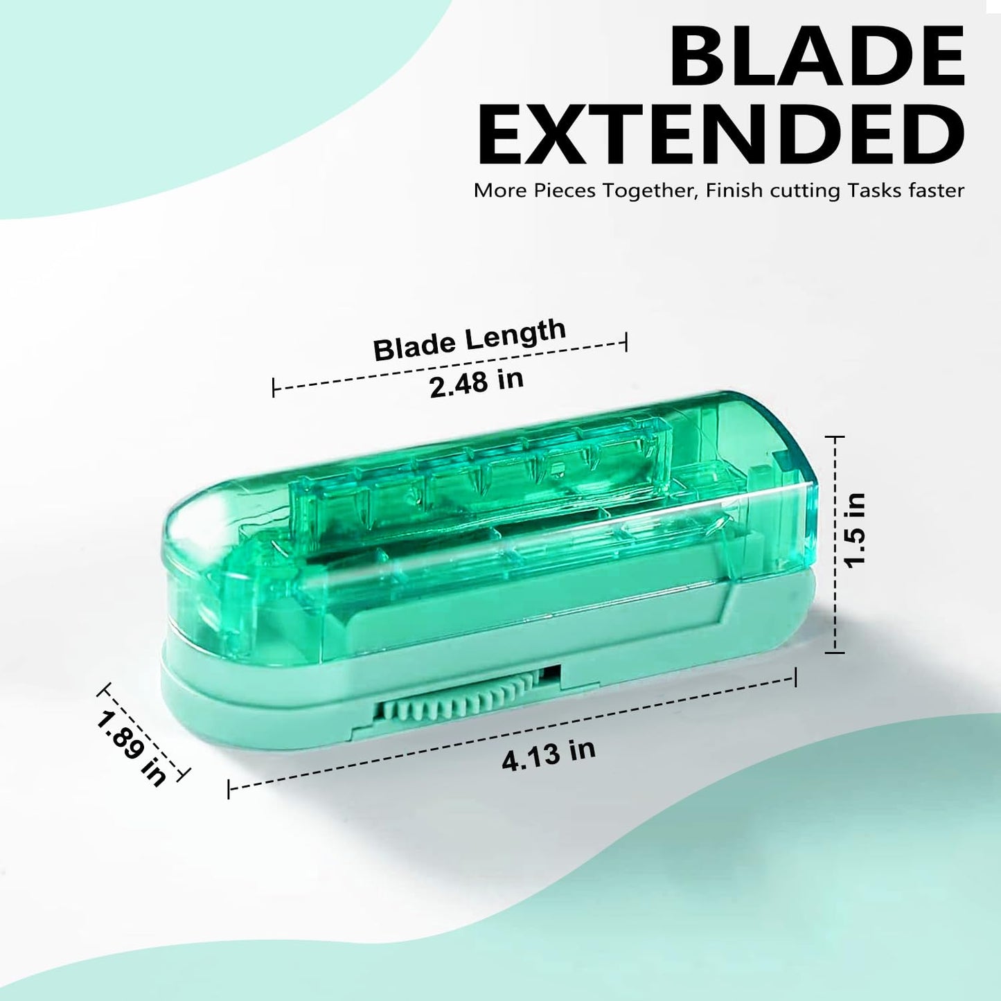JohnBee premium imported tablet splitter in cyan color close up view.