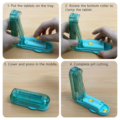 JohnBee healthcare pill slicer showing the base roller adjustment wheels.