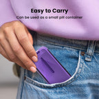 SevenYing portable pill cutter package highlighting the food-grade BPA-free plastic construction.