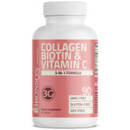 Bronson collagen biotin vitamin c 90 tablets clean formulation seal close up