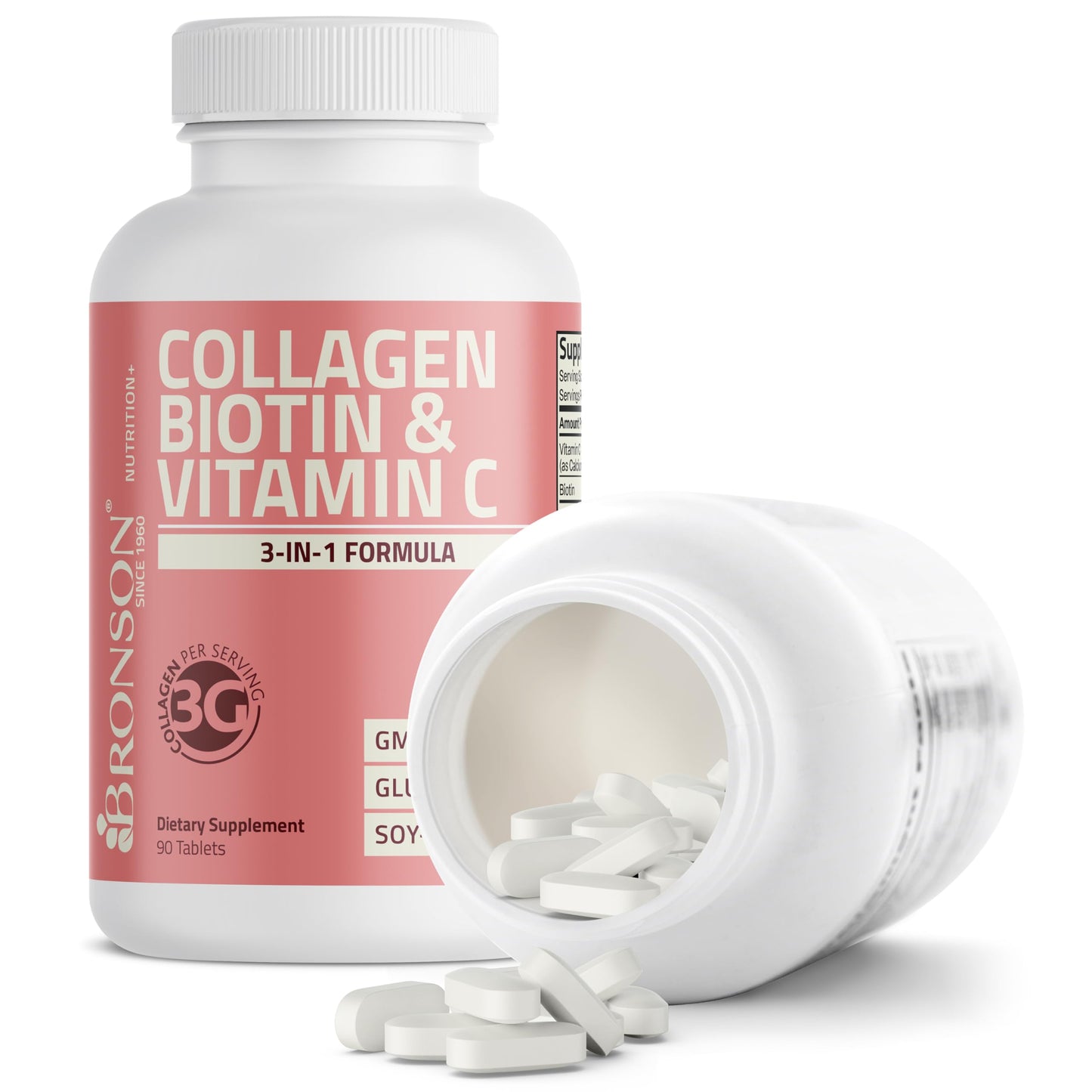 Authentic Bronson anti aging collagen peptides supplement packaging for daily wellness