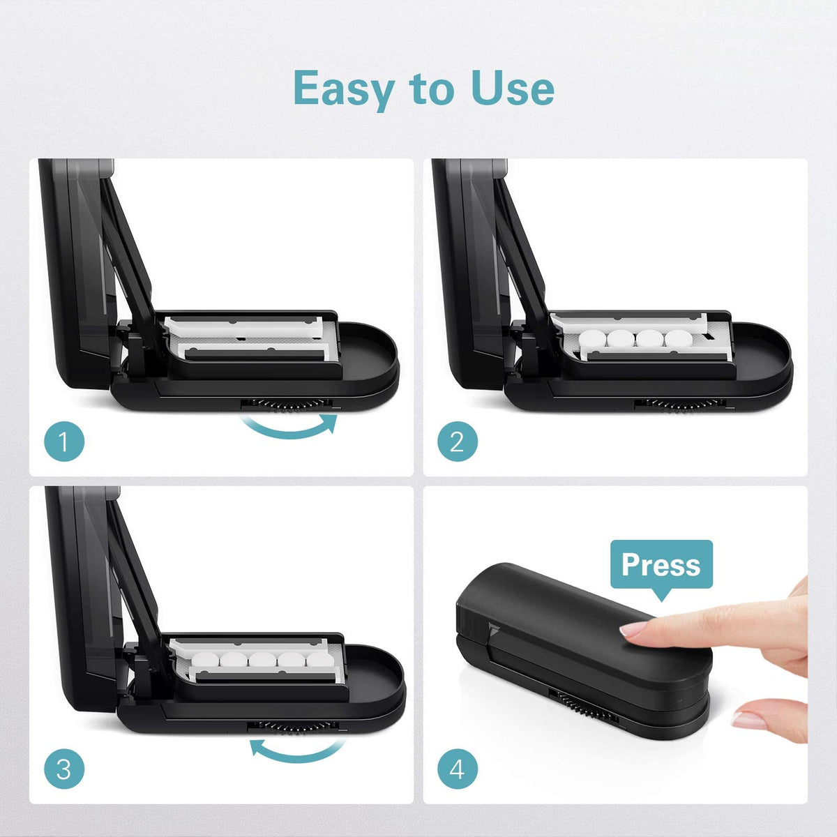DEPAD healthcare tool splitting multiple supplements simultaneously without crumbling