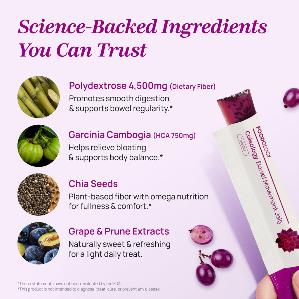 Texture shot displaying the bouncy chewable purple grape flavored wellness jelly.