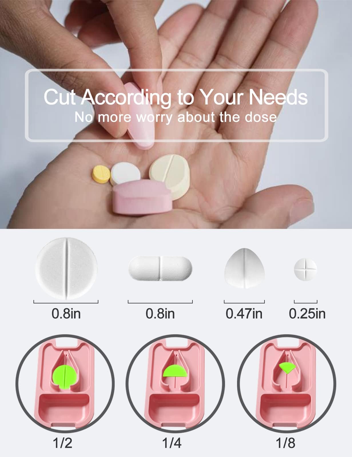 Compact premium vitamin cutter with integrated storage compartment