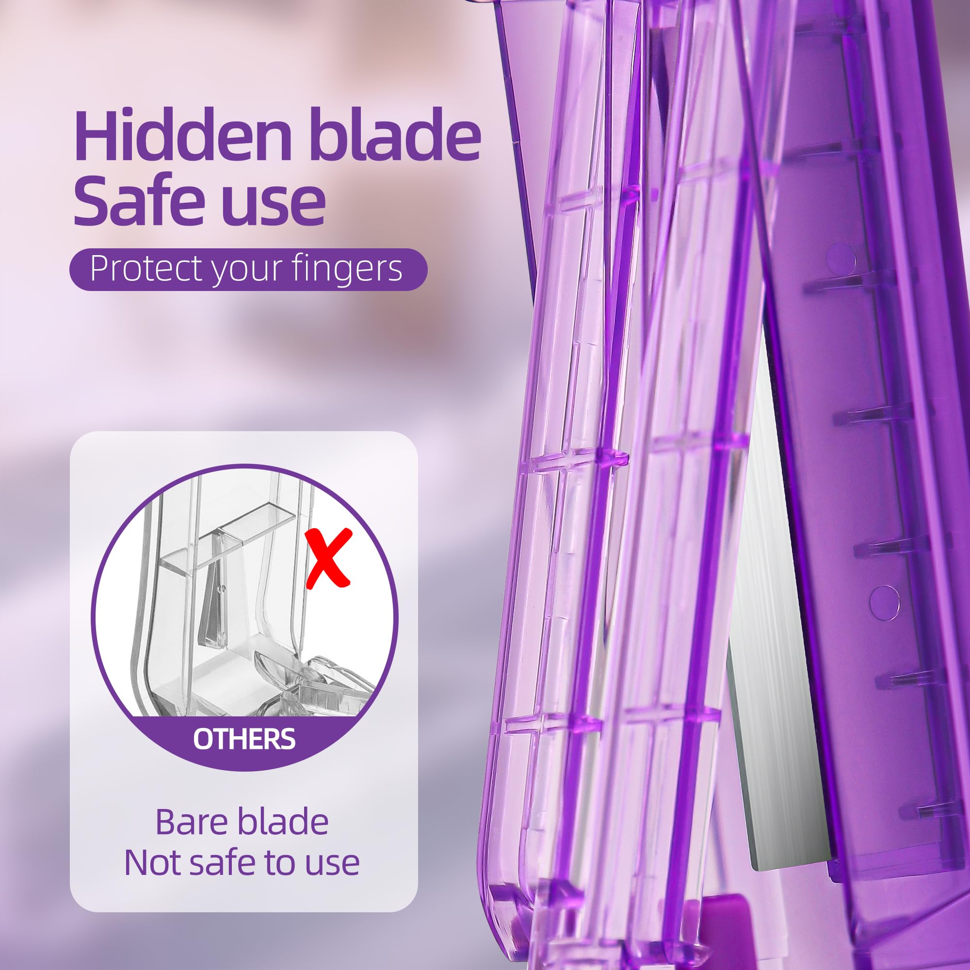 Close up view of the hidden stainless steel blade guard on the DUBSTAR tablet splitter