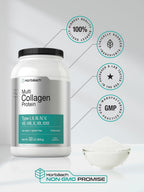 Back panel directions and allergen information text on Horbäach imported collagen powder