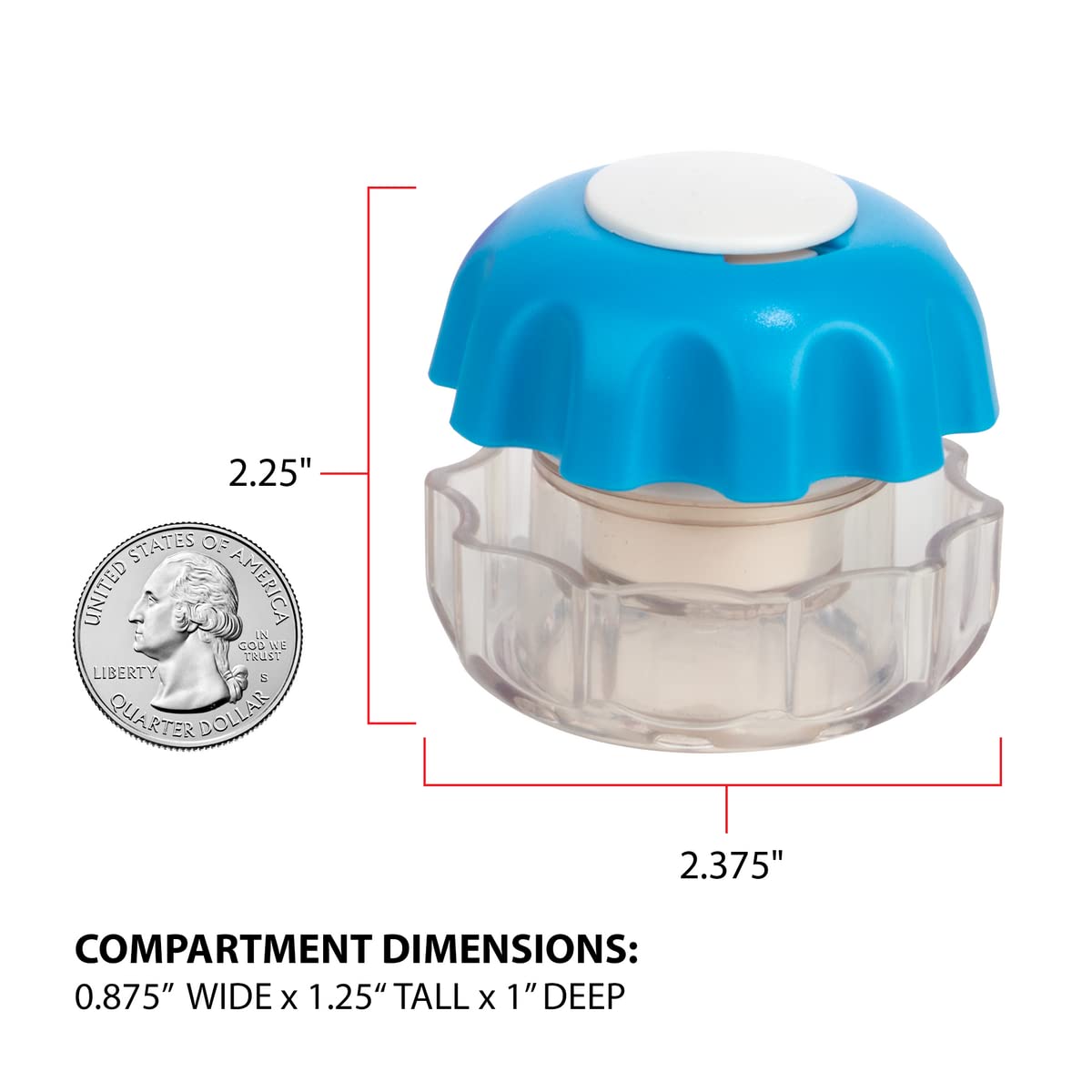 Ezy Dose tablet grinder unscrewed to reveal the inner pointed cone grinding mechanism.
