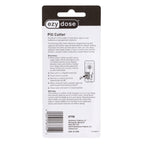 EZY DOSE BPA free purple pill splitter demonstrating accurate cutting for tiny pills