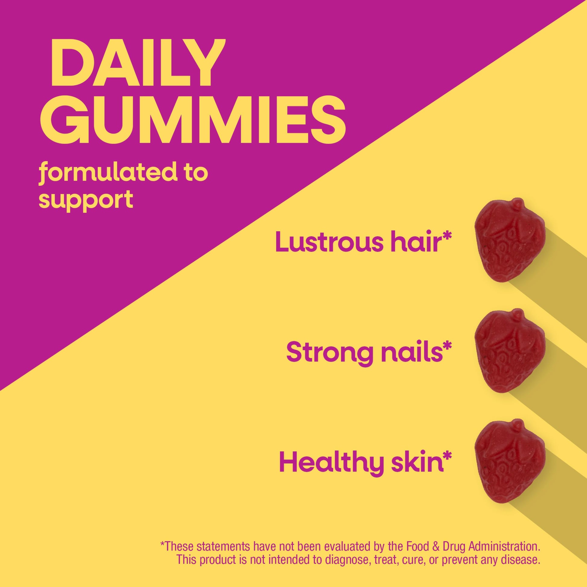 Imported USA skin and hair care gummy vitamins by Nature's Way on a solid studio background