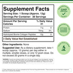 Double Wood Hydrolyzed Collagen Peptides 16.08 Ounce supplement facts panel