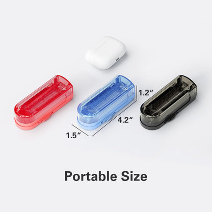 Bug Hull portable pill divider compact design for senior care and pet medication.