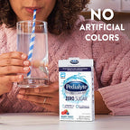 Authentic imported Pedialyte zero sugar electrolyte drink packets spilled on a clean background