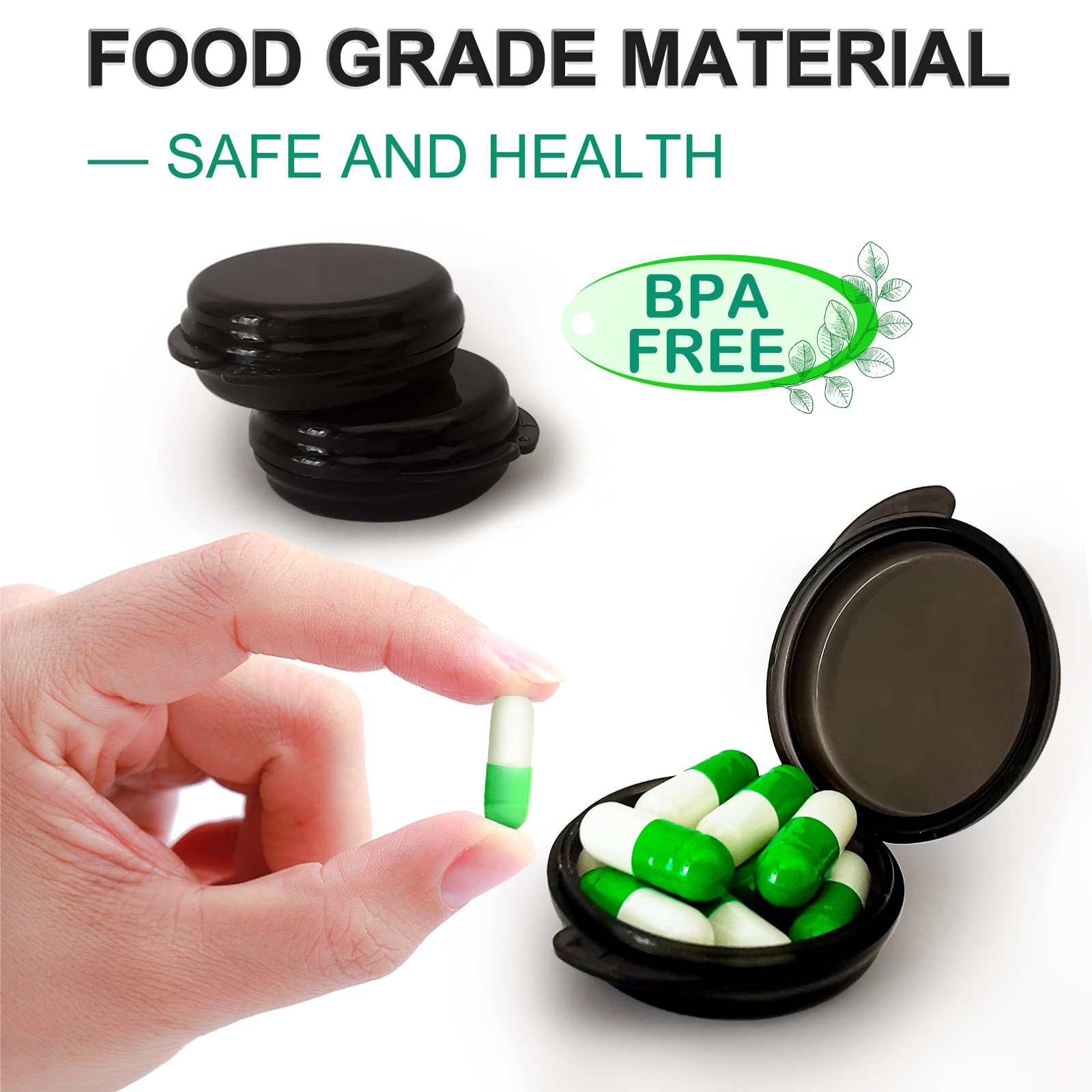 Three pack of compact travel medicine cases showing individual internal storage slots
