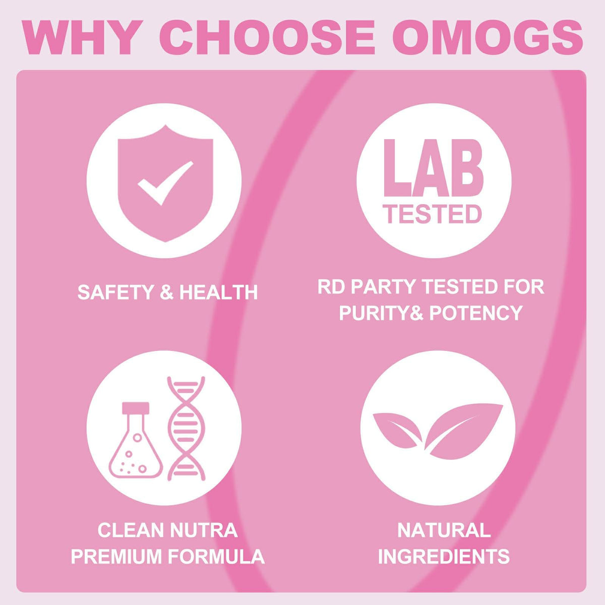 Authentic USA imported OMOGS collagen peptides package with prebiotics for skin and gut health.