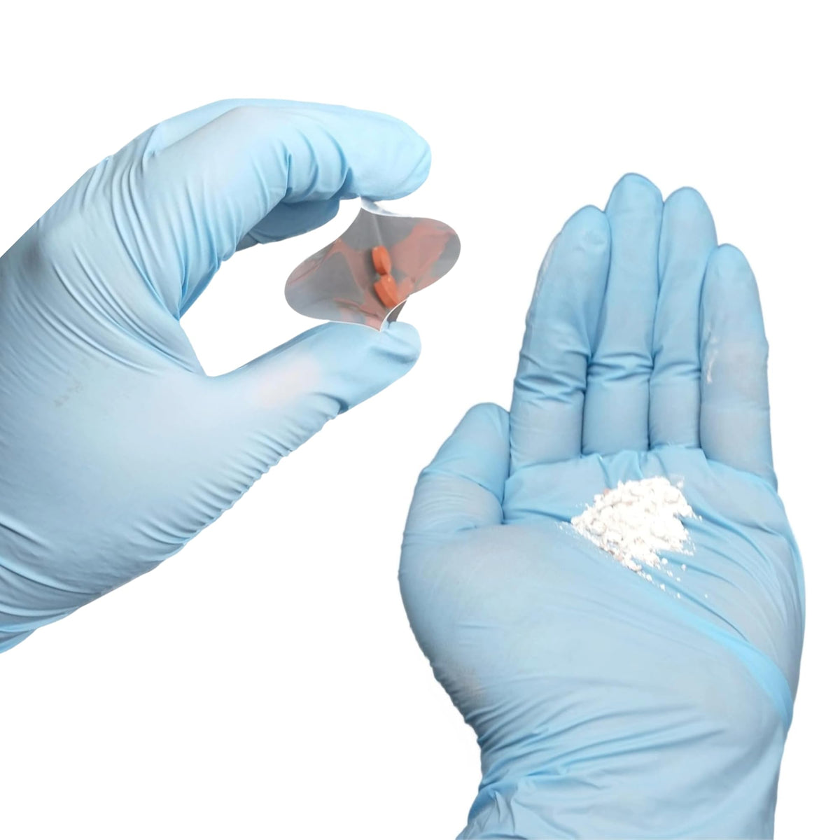 Thick medical plastic tablet crushing packets for healthcare caregivers