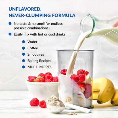 BioTrust Ageless unflavored collagen protein powder packaging back details