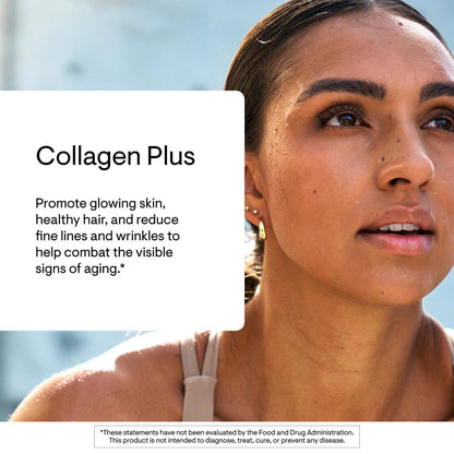 Thorne Collagen Plus jar showing ingredients and nicotinamide riboside details